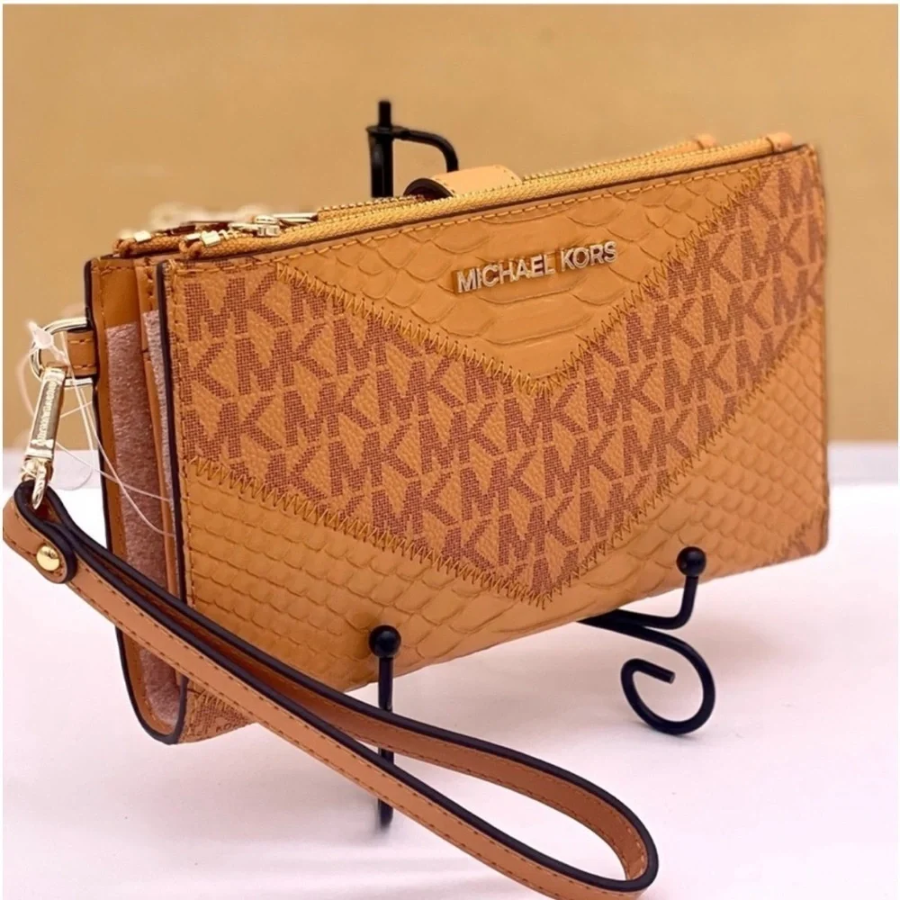 Michael Kors DoubleZip Wallet Wristlet Phone Case Cider Multi